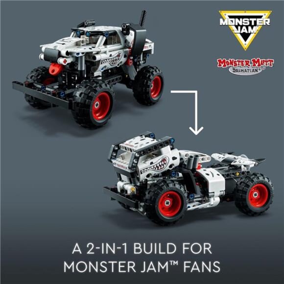 Technic Monster Jam Monster Mutt Dalmatian, 2in1 Pull Back Racing Toys - Picture 2 of 7
